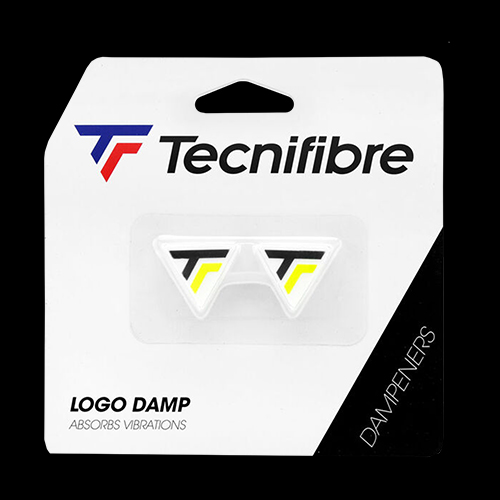 image de Antivibrateurs Tecnifibre logo damp blanc/jaune fluo x2