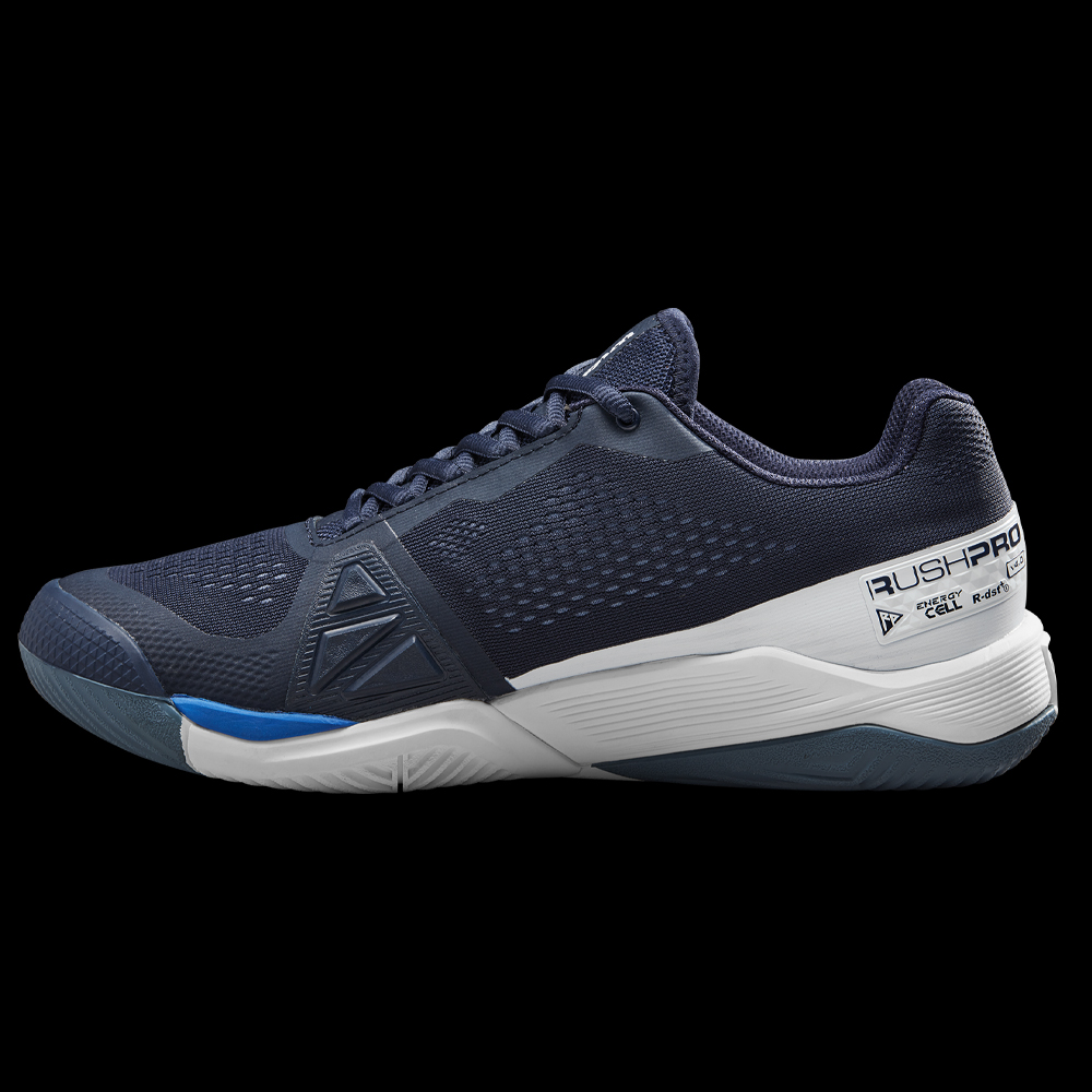 Chaussures Wilson Tennis Rush Pro 4.0 Toutes Surfaces Homme Blanc/Bleu -  Sports Raquettes