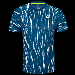 image de Tee-shirt ASICS game men bleu/blanc