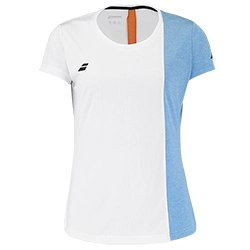 image de Tee-shirt Babolat play cap sleeve lady 2 blanc/bleu