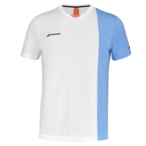 image de Tee-shirt Babolat play crew neck men 2 blanc/bleu