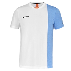 image de Tee-shirt Babolat play crew neck men 2 blanc/bleu
