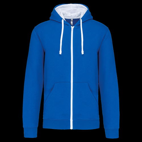 image de Veste à capuche Kariban K466 men bleu roi/blanc