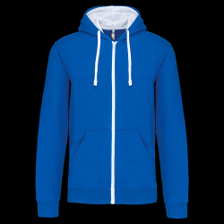 image de Veste à capuche Kariban K466 men bleu roi/blanc