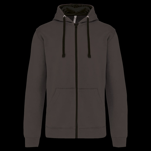 image de Veste à capuche Kariban K466 men gris fonce/noir