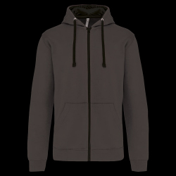 image de Veste à capuche Kariban K466 men gris fonce/noir