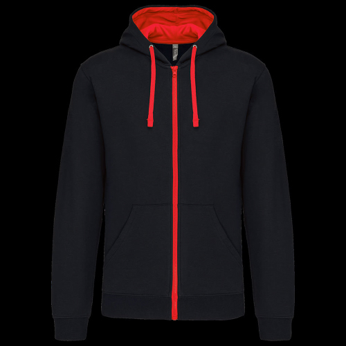 image de Veste à capuche Kariban K466 men noir/rouge