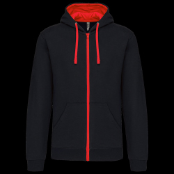 image de Veste à capuche Kariban K466 men noir/rouge