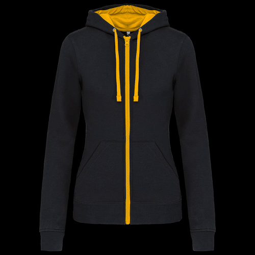 image de Veste à capuche Kariban K467 lady noir/jaune