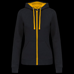 image de Veste à capuche Kariban K467 lady noir/jaune