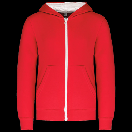 image de Veste à capuche Kariban K486 junior rouge/blanc