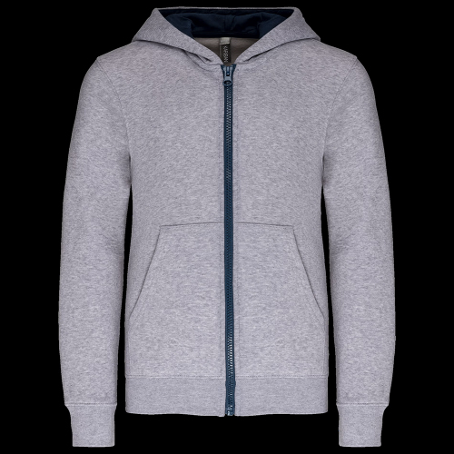 image de Veste à capuche Kariban K486 junior gris chiné/marine