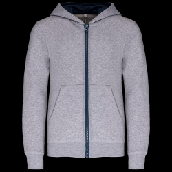 image de Veste à capuche Kariban K486 junior gris chiné/marine