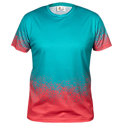 image de Tee-shirt Acqua Royal Pixel mixte vert/corail