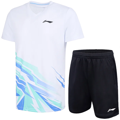 image de Tenue tee-shirt + short Li-Ning AATV013 men blanc