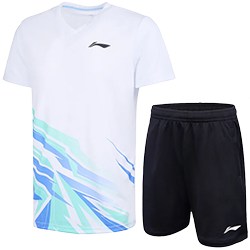 image de Tenue tee-shirt + short Li-Ning AATV013 men blanc