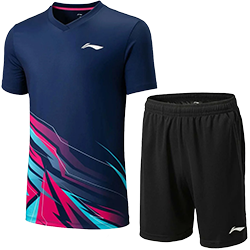 image de Tenue tee-shirt + short Li-Ning AATV013 men marine