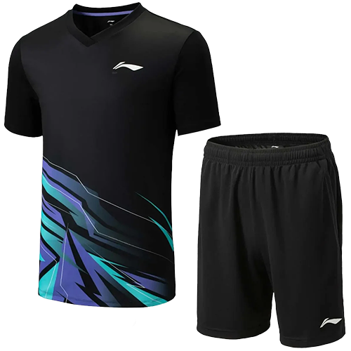 image de Tenue tee-shirt + short Li-Ning AATV013 men noir