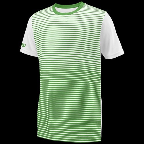 image de Tee-shirt Wilson team striped crew boy 2018 blanc/vert