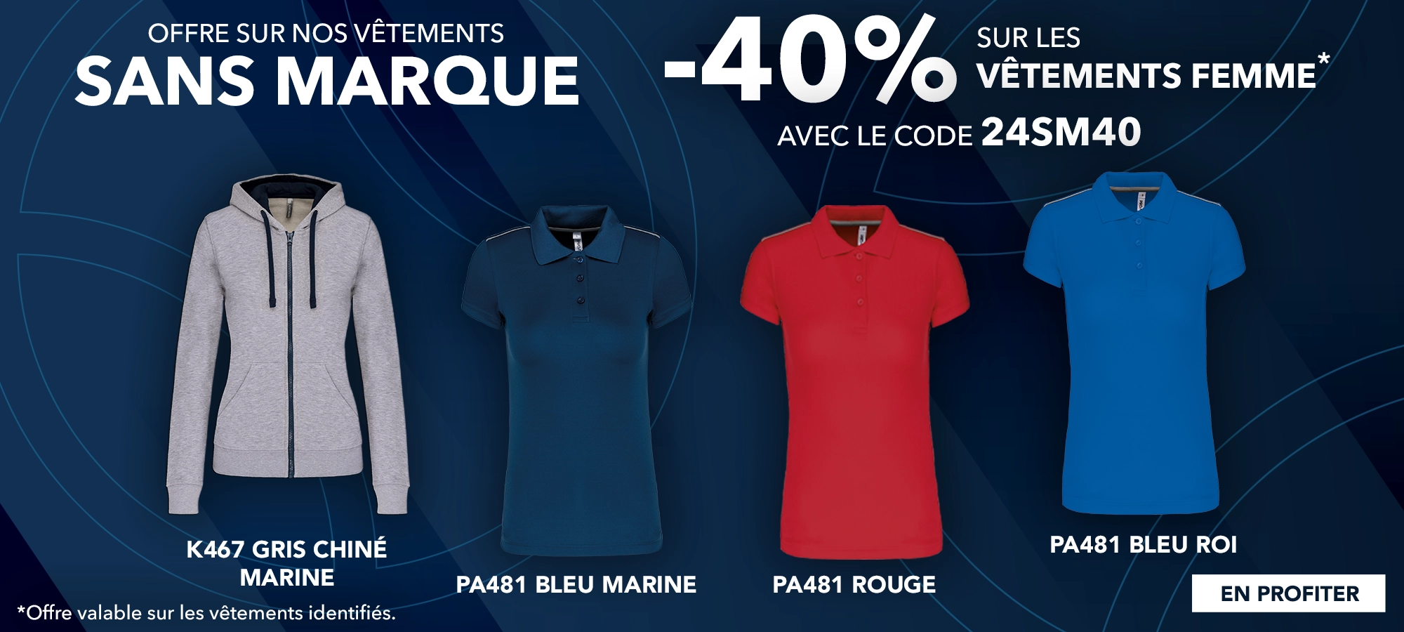  Vêtement de badminton sans marque pour vos tenues personnalisées | - 40 % sur les vêtements femmes avec le code 24SM40